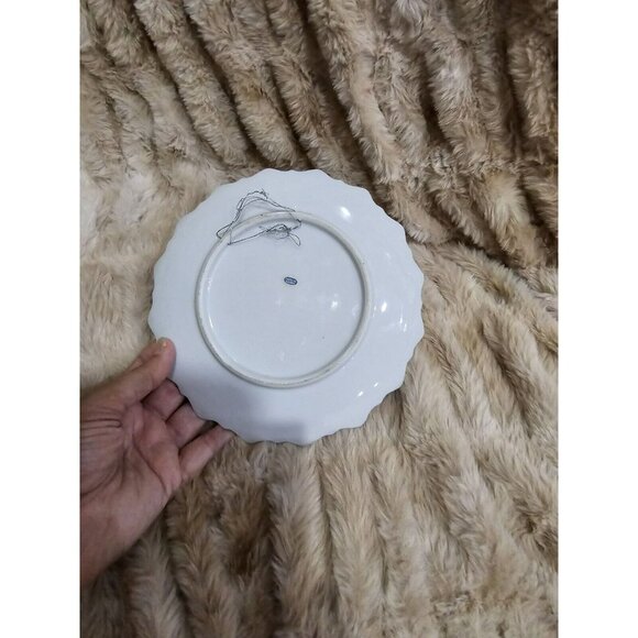 4-CURRIER & IVES THE HOMESTEAD IN WINTER Hanging Collector Plates Set GOLD Gild - Picture 7 of 8